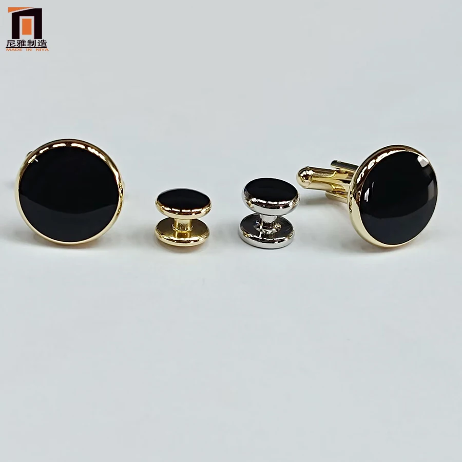 Zinc Alloy Tie Clip And Cufflinks Custom Enamel Cufflinks Logo Fancy Sublimation Blanks Custom Cufflinks For Men