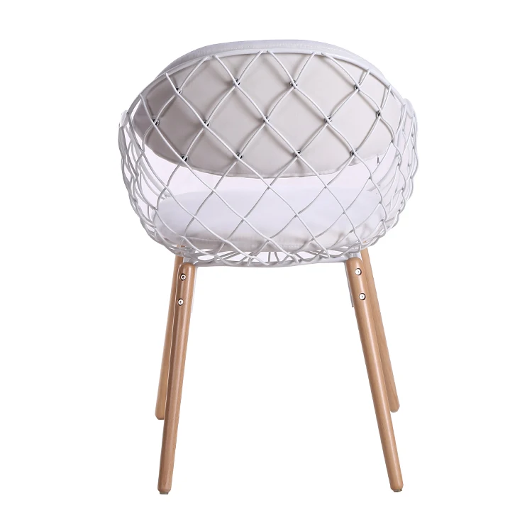 Free Sample Larsen Lounge Room French Style Gray Wrap Iron Round Royal Stainless Steel Set Pvc Dining Chair Of 10