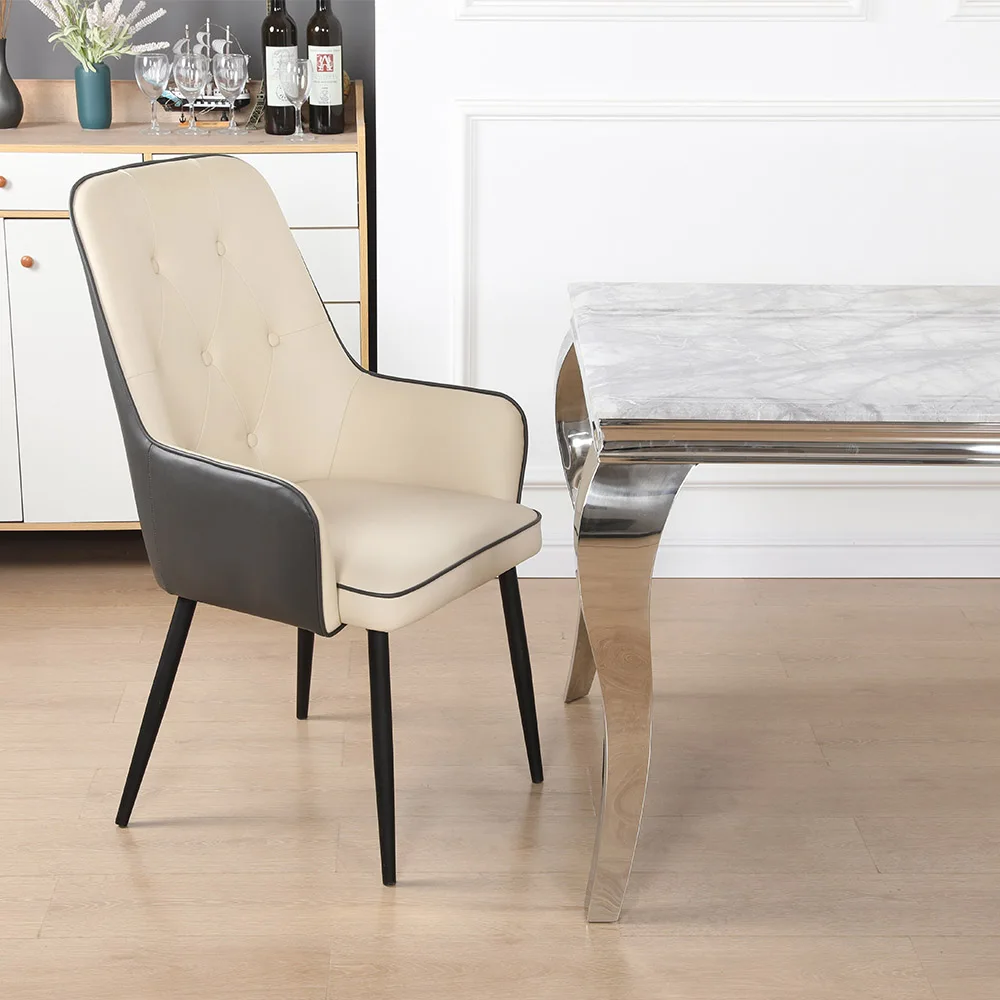 Italian modern leather leisure chairs modern restaurant cafe furniture chair dining