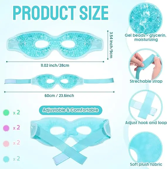 Massager Hot Cold Ice Pack Reusable Gel Beads Eye Mask For Eyes And Beauty Care Reduce Swelling