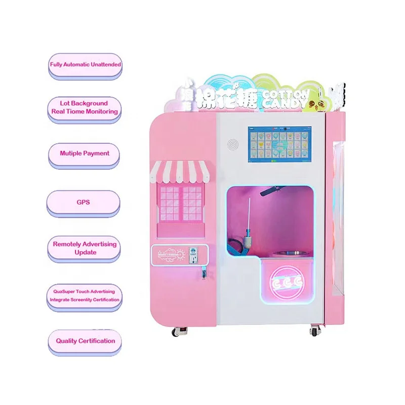 Professional Commercial Flower Cotton Candy Making maker Vending machine Automatic Cotton Candy Floss Machine Price