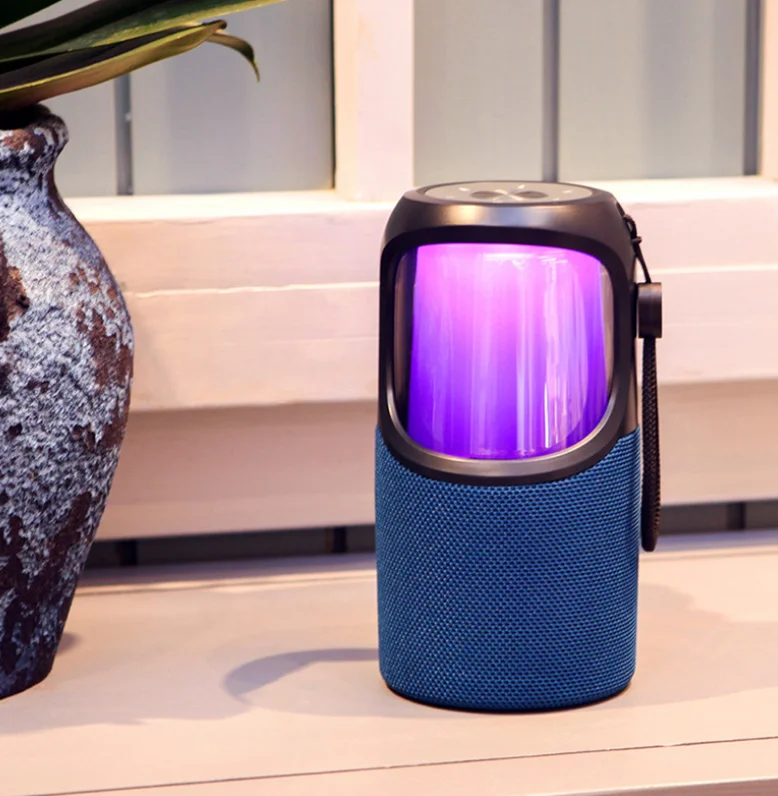 Best Gift Magic Lamp Wireless Speaker Fabric BT Speaker Support TF/USB/Hands-free Call