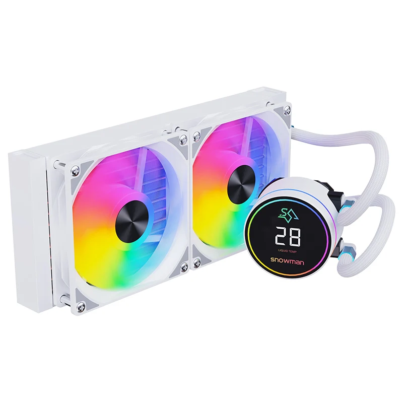 SNOWMAN 240mm AIO CPU Liquid Cooler Customizable LED Real Time High Quality LED Light Beads With 120mm Fan