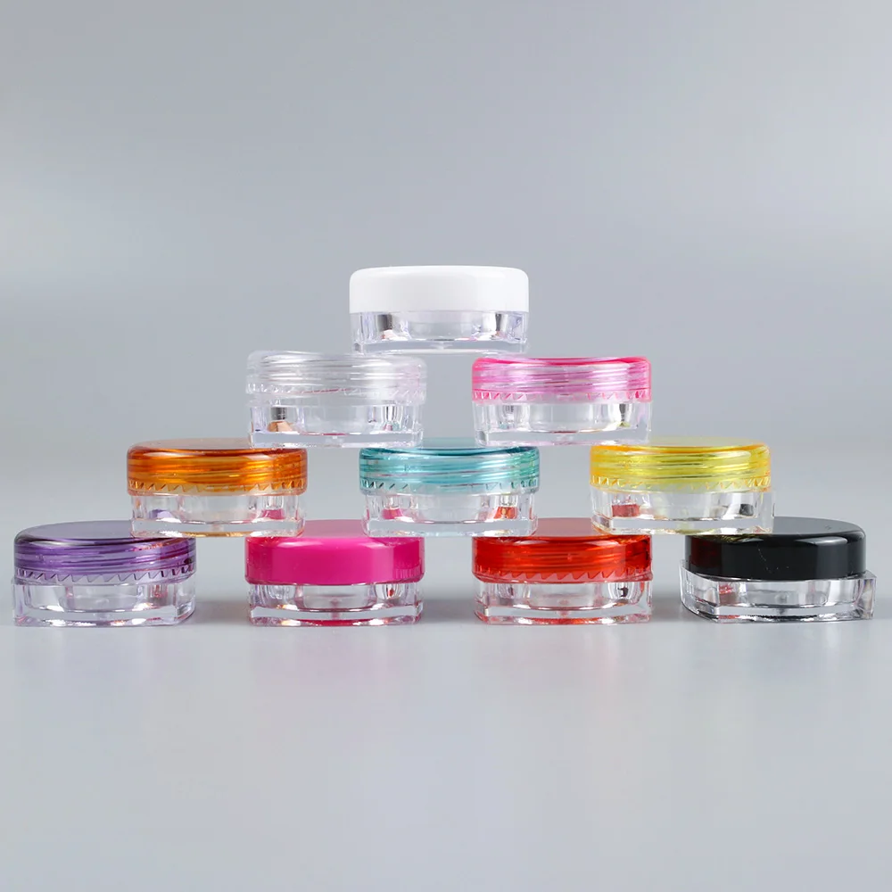 3g 5g New design small cosmetic glitter nail dip face powder plastic jar with lid for cream container packaging