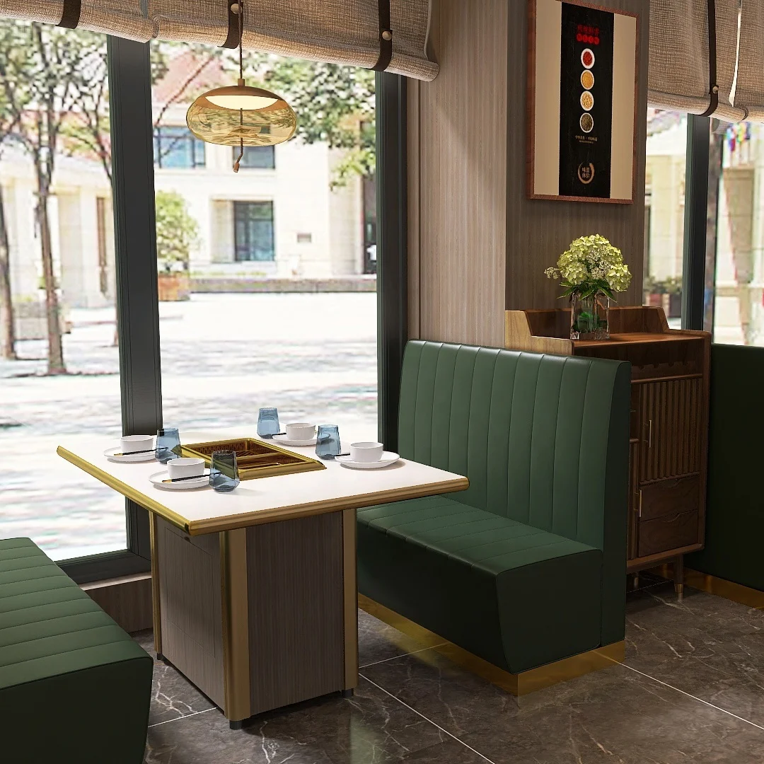 Korean bbq grill table  restaurant square hot pot table