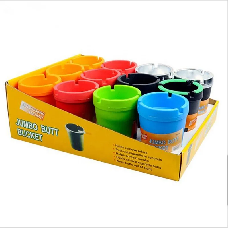 
Wholesale Cheap Plastic Ashtray Custom Travel Portable Butt Bucket Ashtray 