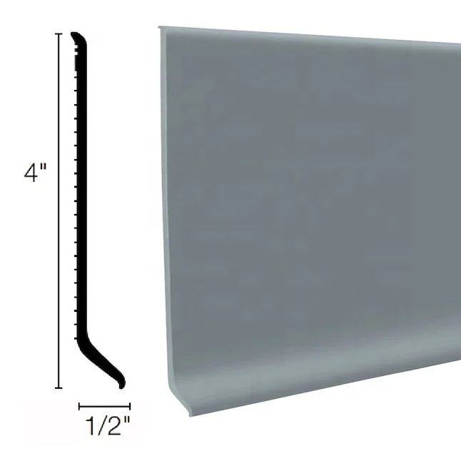Flooring trim flexible vinyl wall base rubber cove base with toe