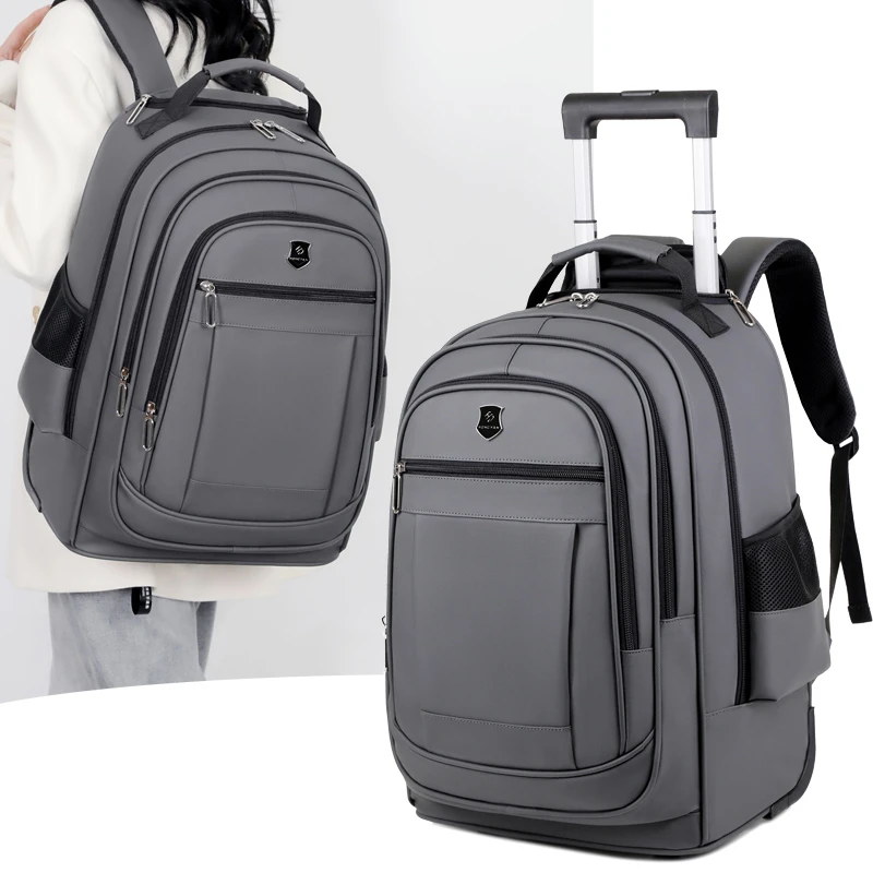 18 inch strong business backpack school Trolley wheels bags easy travel carry on school backpacks with wheels