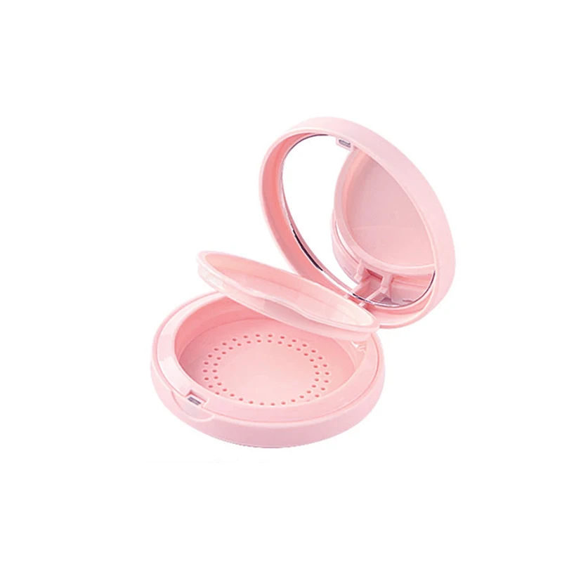 Wholesale pink color design magnet switch with mirror compact powder case 12 g powder case