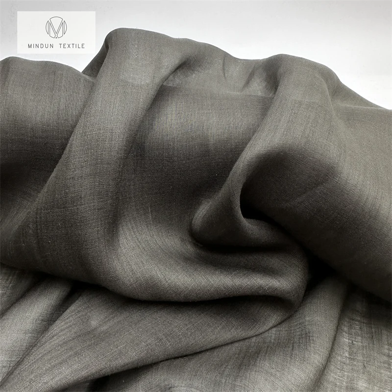 Mindun 2024 Popular Product 100% Pure Ramie High Level Plain Dyed Woven Fabric for Sunscreen Clothing Yarn 60*60