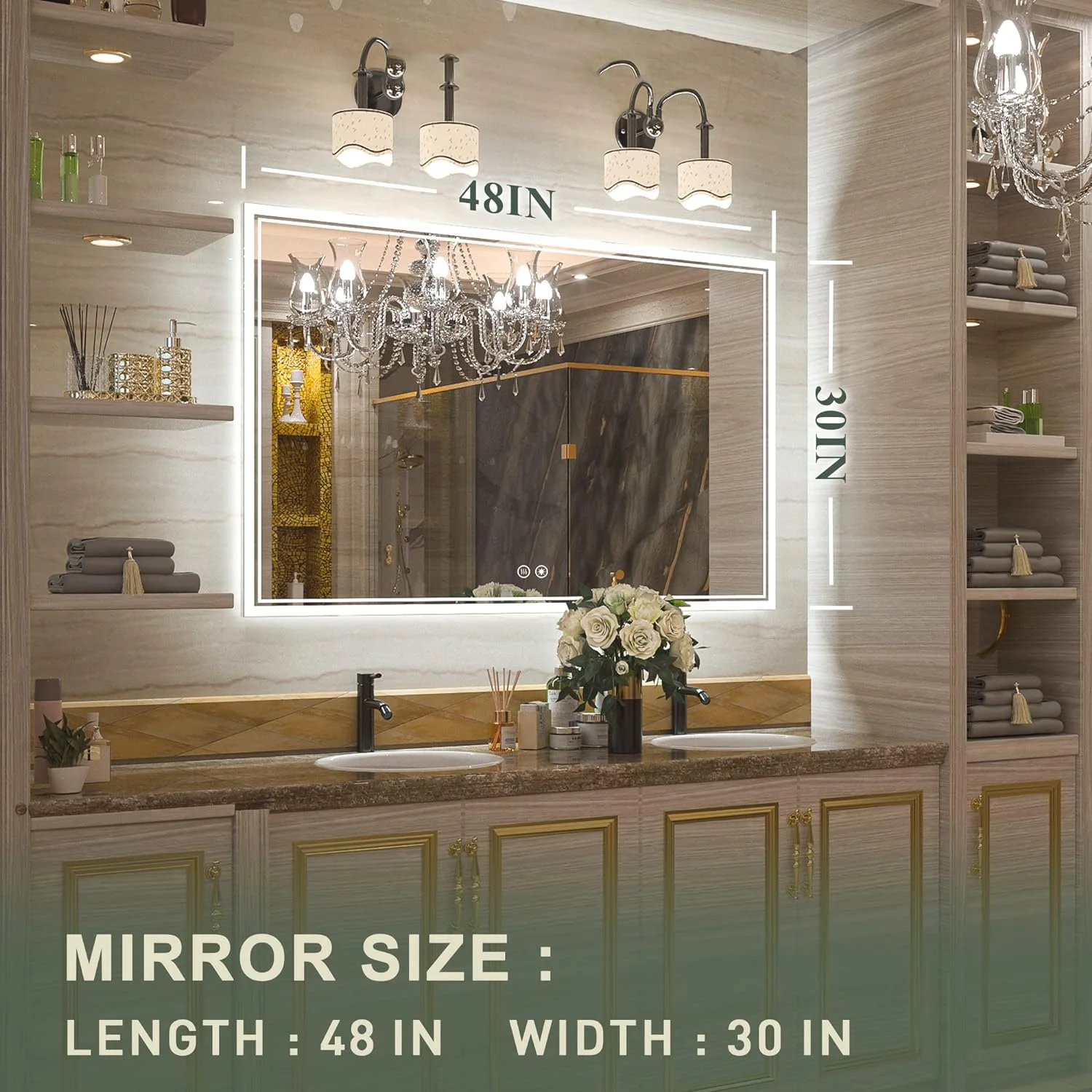 Factory direct rectangular mirror is suitable for horizontal or vertical hanging such as vanity living room bathroom gym