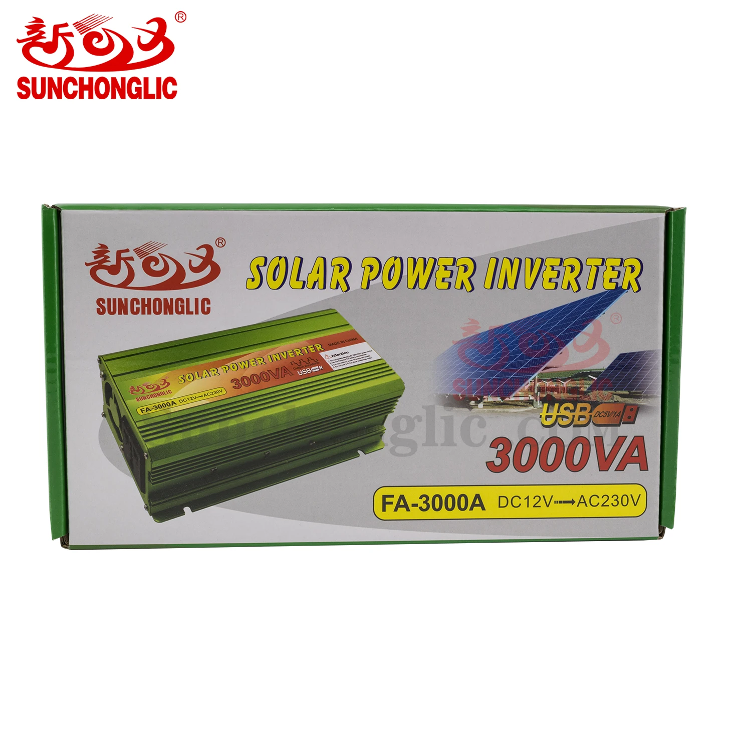  Sunchonglic инверторами постоянного тока 12V в постоянный преобразователи AC 220V инвертор 3000 Вт с узором «гусиные лапки» Модифицированная синус волна инверторы солнечной