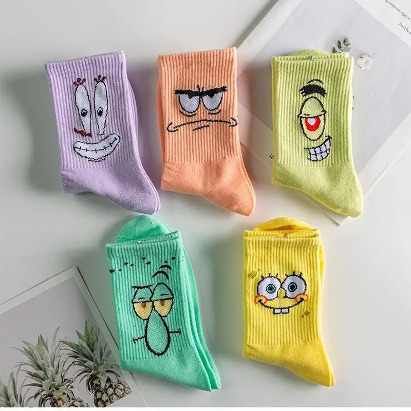Hot Selling Funny Cute Cartoon Anime Stockings Soft Cotton Hip-hop Skateboard Funky Couples Cartoon Socks