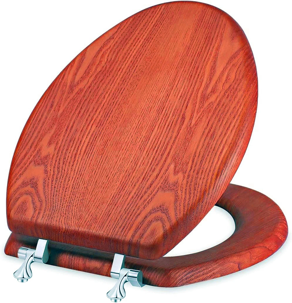 Wooden foldable Chuangshi toilet seat cover soft close toilet seat wood replacement Wooden toilet cover seat trining for sale
