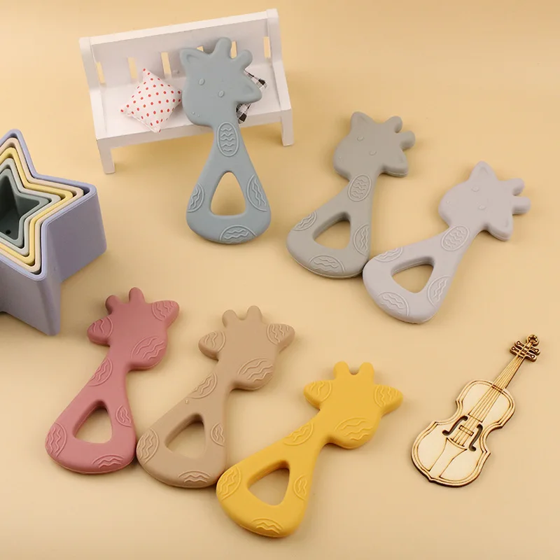 Silicone Cartoon Grinding Teether Bunny Shape Baby Teething Toys Textured Silicone Baby Teether