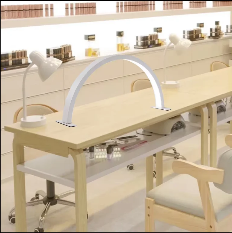 New Large Size Warm White Dimming Round Crystal half moon led light manicure personalized uv led nail desk lamp For Nail Salon