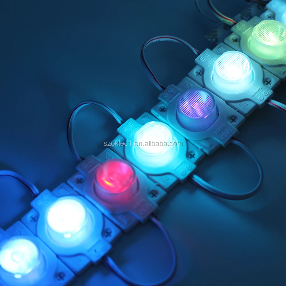 single lens smd 2835 led injection module RGB pixel 12V 2835 IC inside 4832 IP65 advertising box LST Flashing RGB led module