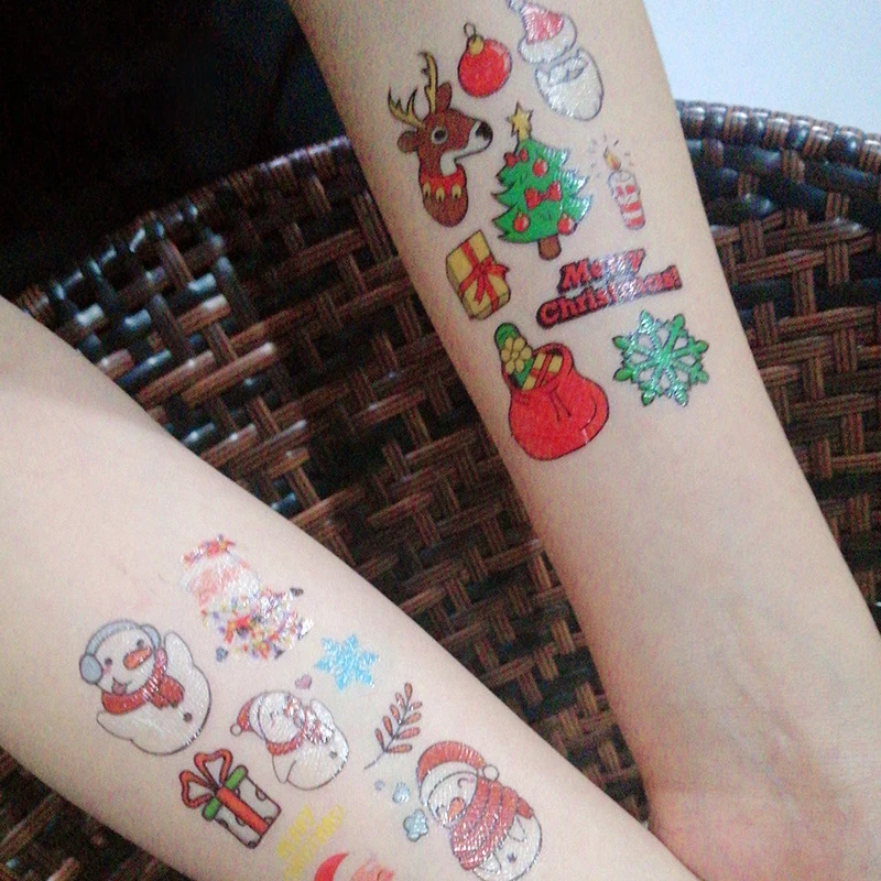 Luminous temporary cute children tattoo sticker for Christmas