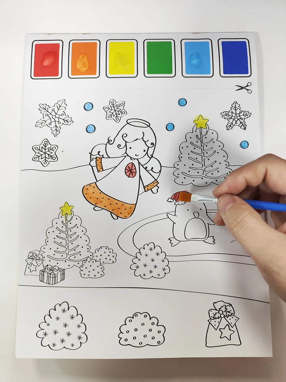 Custom Paint with Water Books Drawing Toys Watercolor Painting Paper Mess Free Coloring Book Arts and Crafts Gifts For Kids