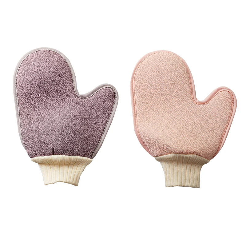 Wholesale Moroccan Kessa Gloves Exfoliating Body Mitt Customized Black Bag Eco Shower Sponge Luffa Bath Pouf with Silk