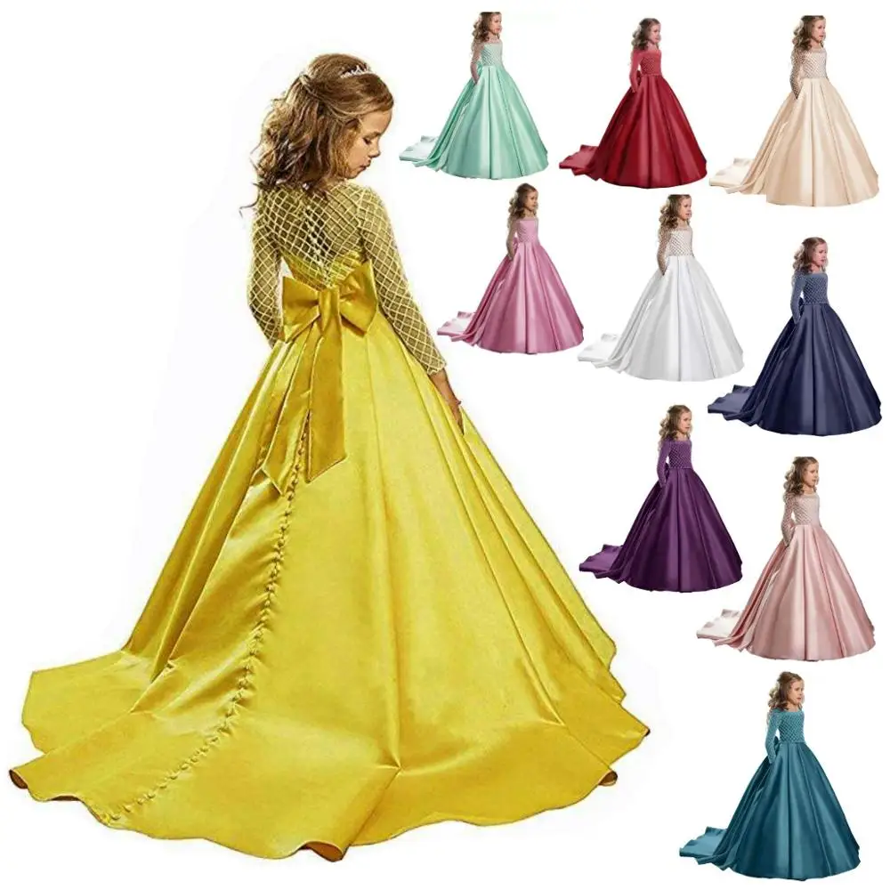Latest sell well formal boutique fancy long ball gown wedding birthday evening little children kids girls party dresses 12years
