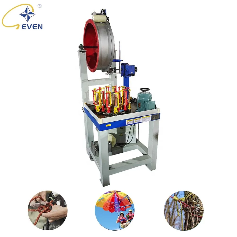 CE Multipurpose High Speed braiding machine 24 spindle, flat braiding machine for climbing rope