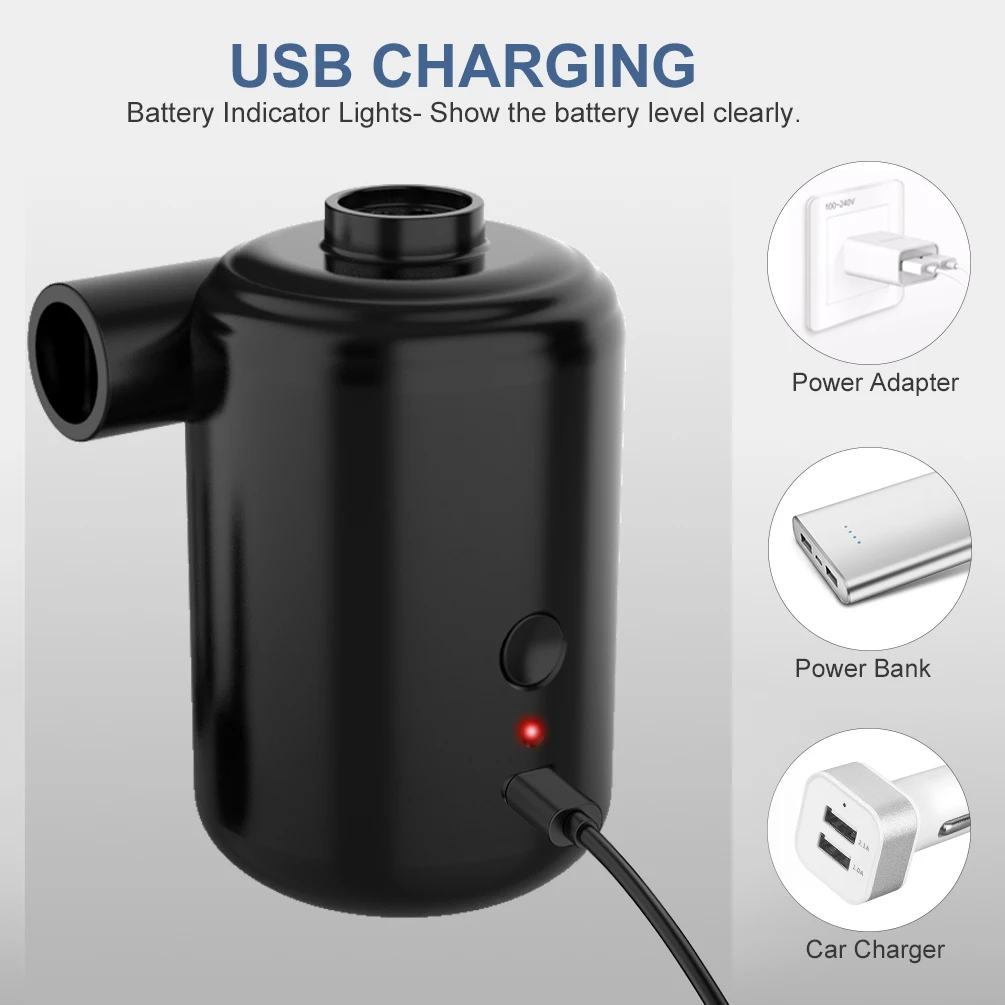 Patent model New design USB air electric storage bag pump for boat outdoor camping mattress