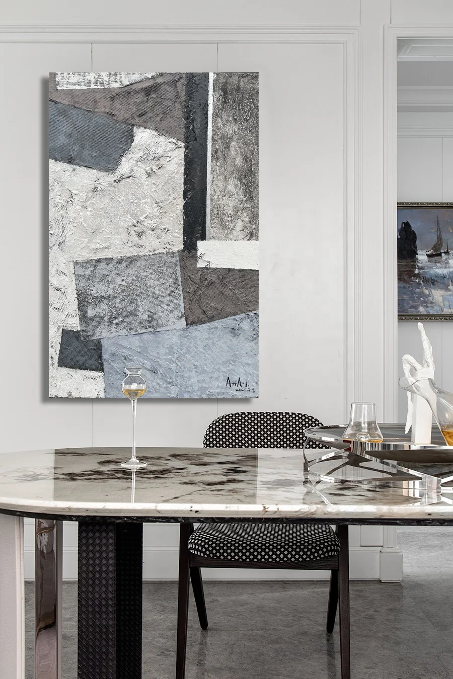 Newest Chinese Flamingo Modern Northern Europe Style Oil Painting on Canvas Home Decor Wall Art