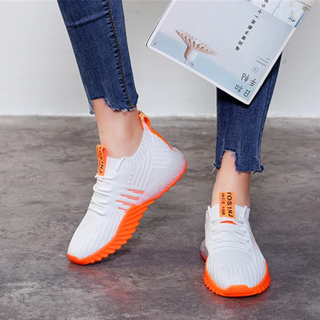 
LFZ-305 2021 Ladies Autumn Shoes Woven Fabric Mesh Fabric Wholesale Manufacturer Fashion Sneakers Women Sport Shoes 