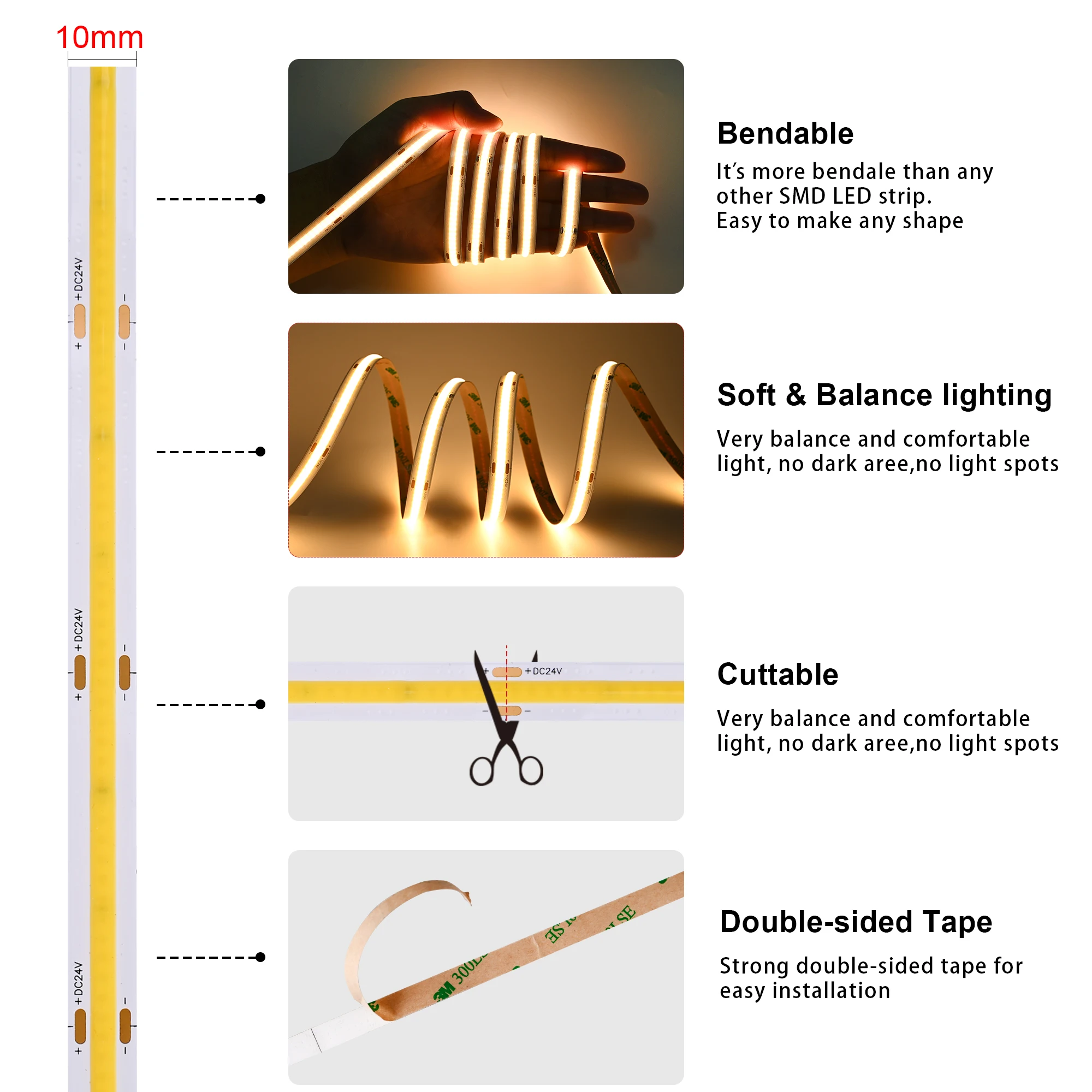 AH5000 360leds 15m Ultra long COB led strip light COXO