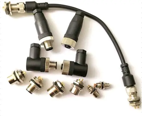m12 circular connector right angled ip67 pcb 2 pin connector m12 m12 to rs232 cable connector