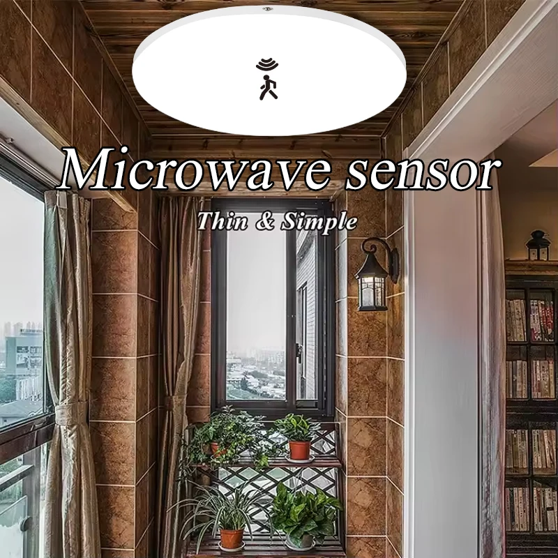 High Sensitivity Microwave Round Smart Home Motion Sensor Led Ceiling Light
