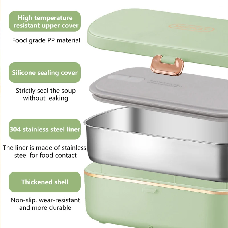 Оптовая продажа портативный Электрический Ланч-бокс из нержавеющей стали Новый Портативный с подогревом