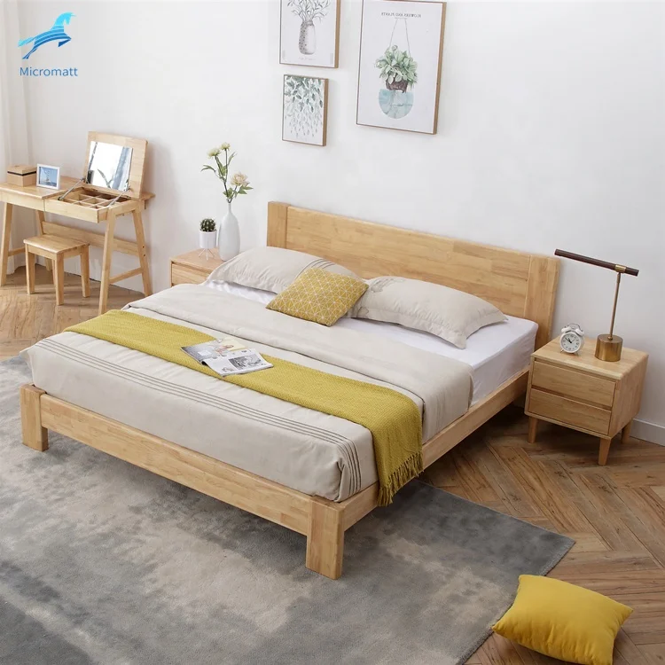 Wholesale Bedroom Furniture Environment Wood Color Wood Japanese Style King Size Bed