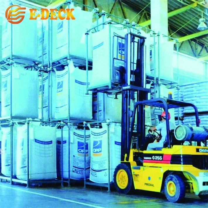 Heavy duty detachable mobile hot dip galvanized metal storage stackable forklift bulk big bag rack pallet for ton bag storage