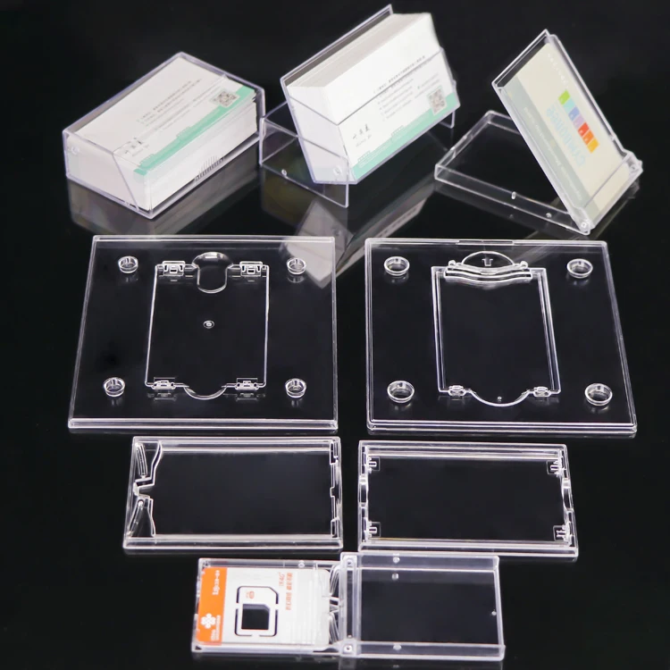 YUZMEI Plastic Wallet Business Card Holder ID Credit Business Cards Holder Display Plastic Business Name Card Storage Box