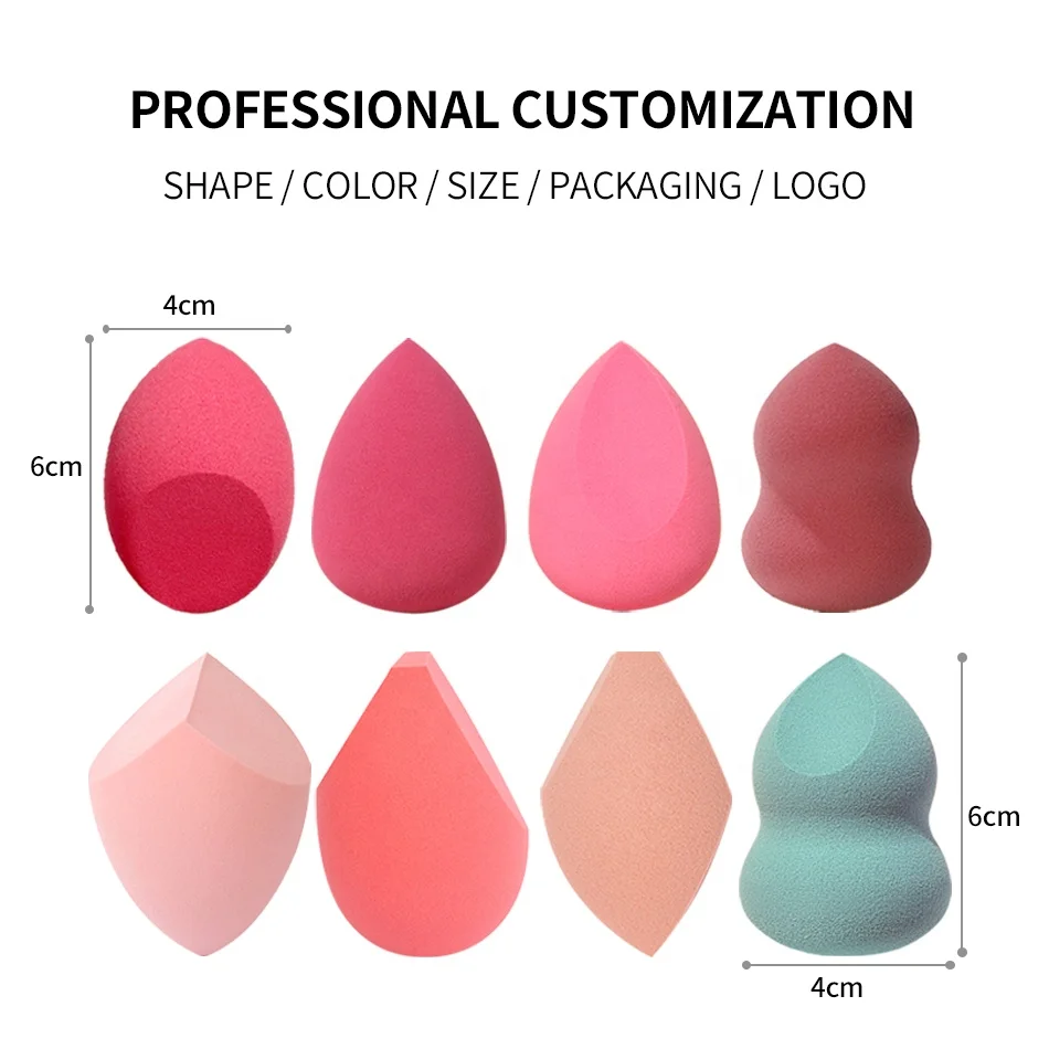 Beauty Egg Soft Powder Puff Blending Custom Logo Microfiber Private Label Latex Free Makeup Blender Sponges For Make Up