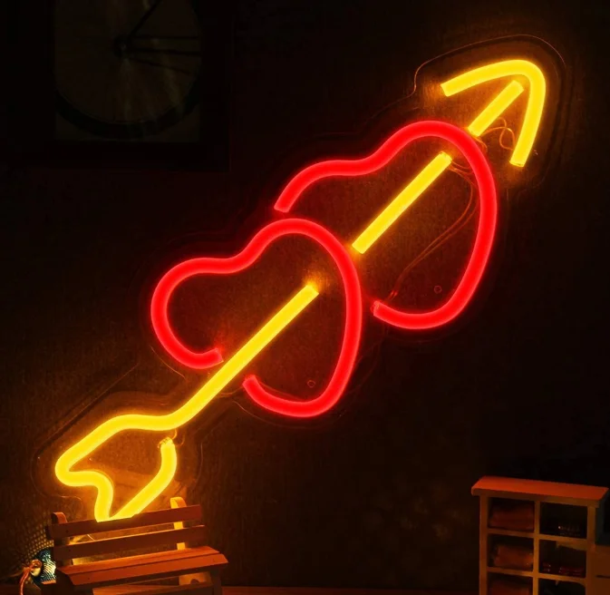 
Acrylic Neon Heart Light Sign Wall Decor Neon Light Sign for Home Decoration Bedroom Wedding Valentines Day Party Powered by USB 