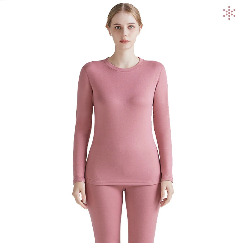 Winter silk wool warm underwear for men plus fleece thick long Johns velvet no trace heating warm suit for women