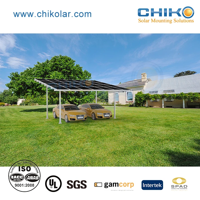 East-west solar parking lot solar panel racking with AS-NZ1170.2 certification