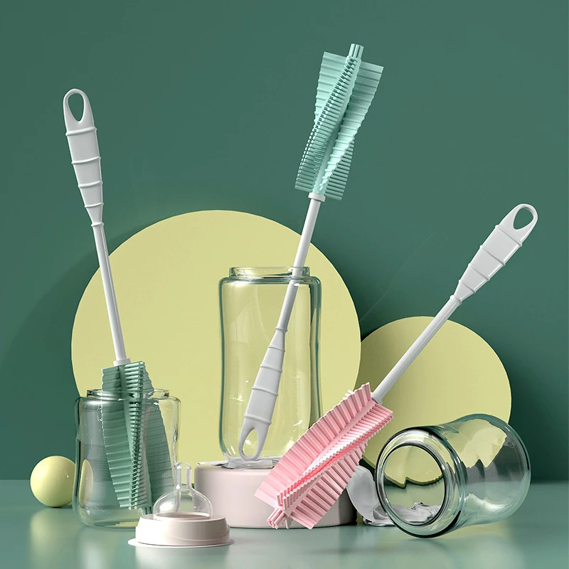 Hot Selling Bottle Cleaning Brush Home Portable Silicone Baby Bottle Brush