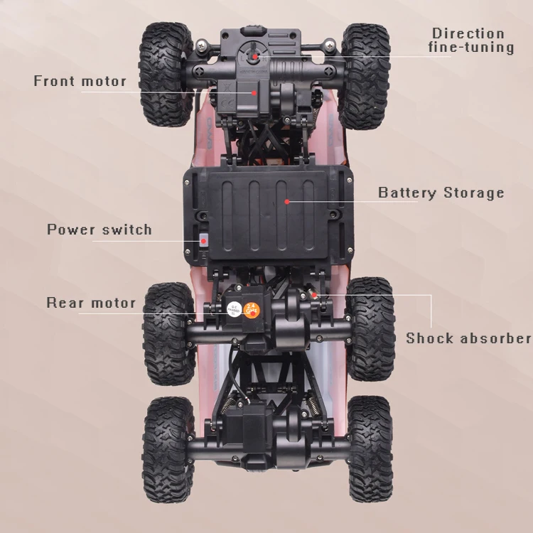 1/16 2.4GHz 6WD Electric High Speed RC Monster Off Road Rock Crawler Truck Crawler Remote Control Car For Kids