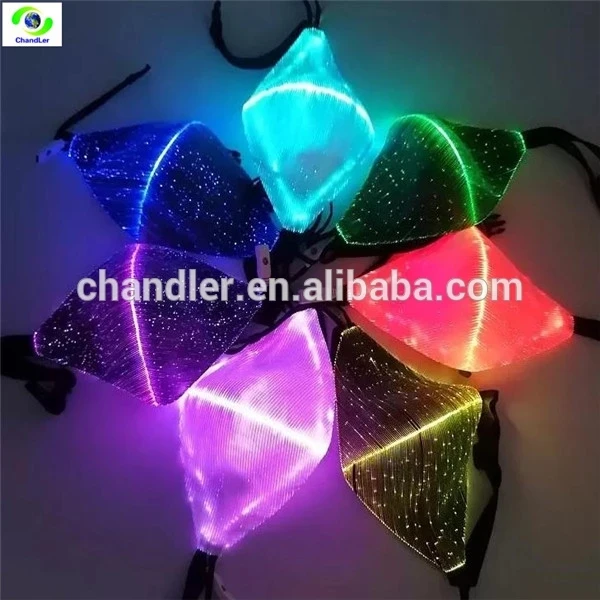 
LED Rave Mask Light Up Mask Glowing 7 Colors Luminous Costumes Party Christmas Halloween for Men Women Childs Face Mask 