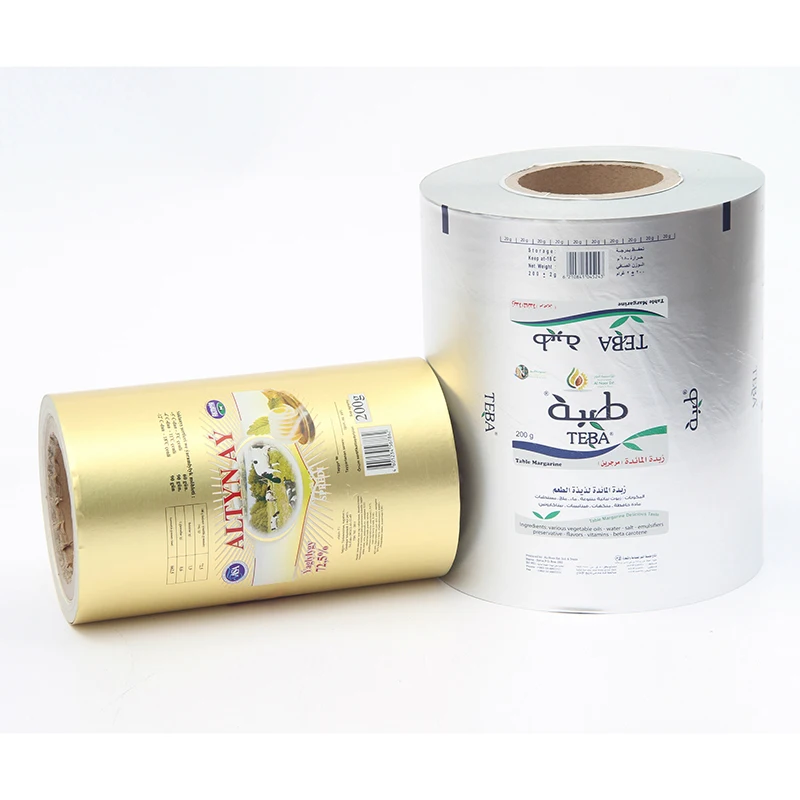 
Printed Treatment and Roll Type Margarine butter Packaging aluminum foil backed paper 