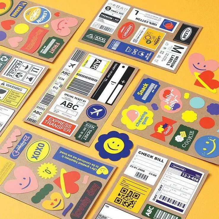 Customized private label shipping vinyl pvc waterproof labels fashionable cute cartoon stickers for boxes bottles