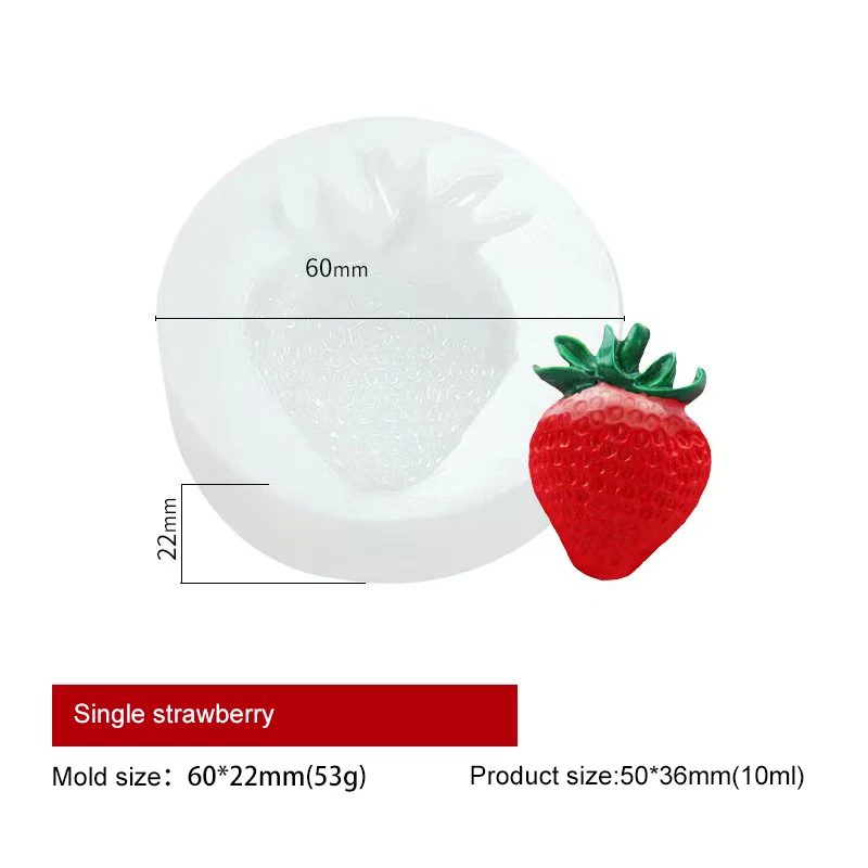 Non-stick DIY Easy Release Silicone Fondant Molds Candle Mulberry Wax Melts Molds Strawberry Silicone Mold