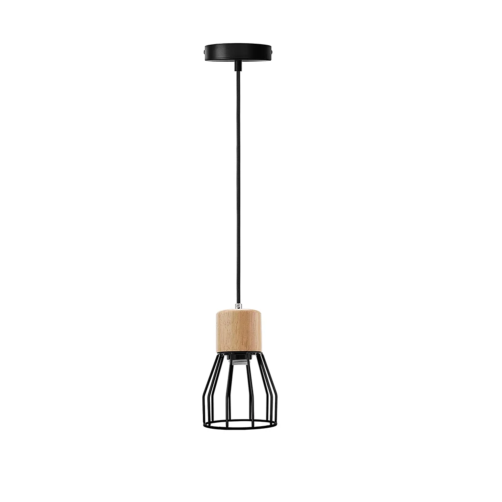 New Fashion Wooden Cage Led Pendant Hanging Light Fixtures for Living Room Dining Room