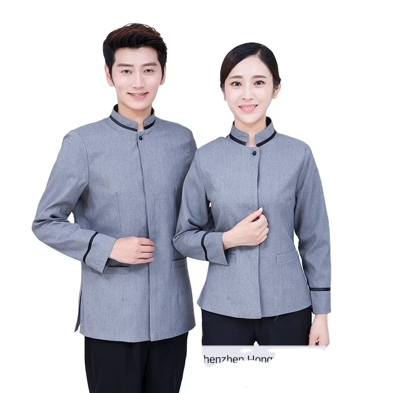 
Hotel Room Catering Waiter Cleaning Work Clothes Long Sleeve Autumn and Winter Clothes Property PA Cleaner Aunt Workwear Female 