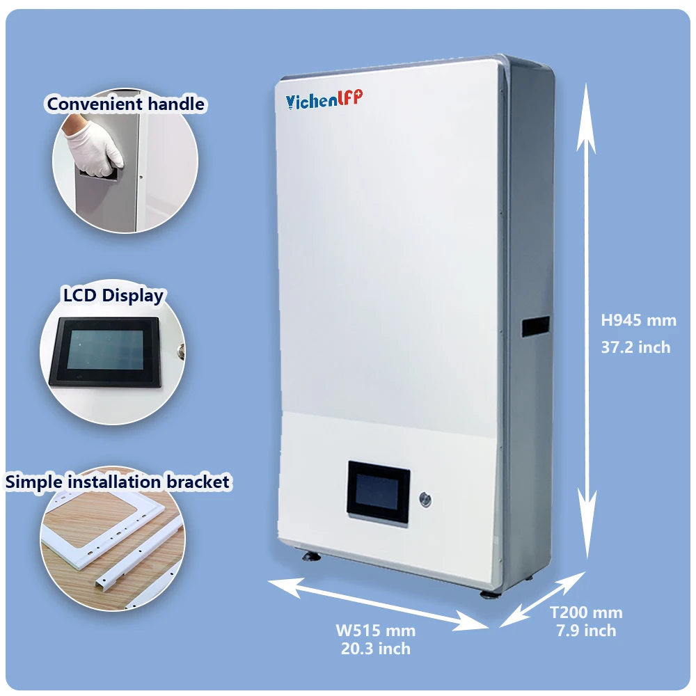 48Volt 10kWh Power Wall Mounted Lithium Battery LiFePO4 200ah 48V 51.2V 600Cycles LFP Battery With Bluetooth and WiFi