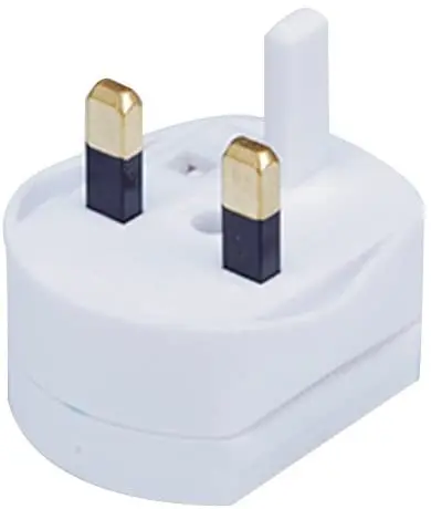 White UK 2 Pin To 3 Pin 1A Fuse Adaptor Plug For Shaver/Toothbrush